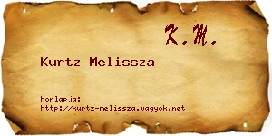 Kurtz Melissza névjegykártya